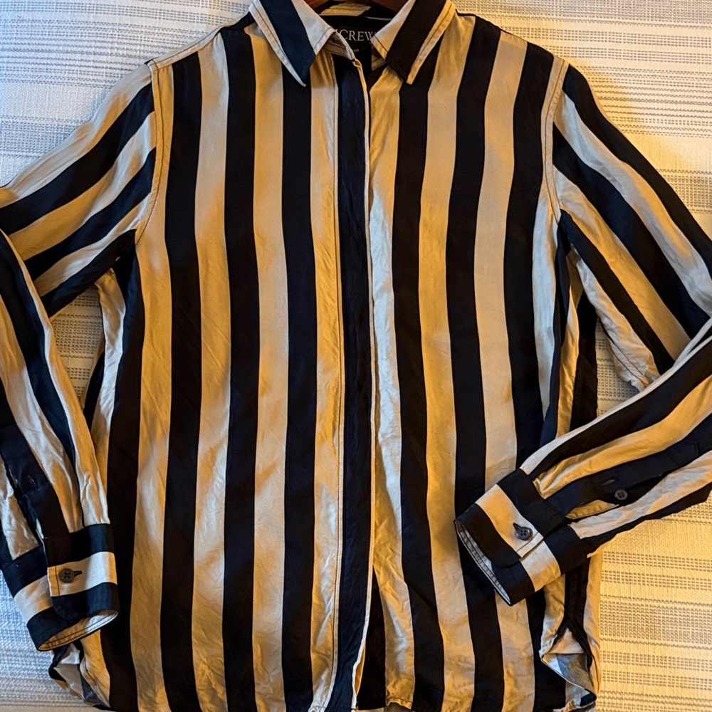 J. Crew women’s  Striped Shirt in Black and Tan